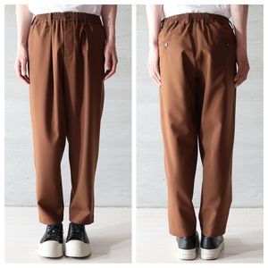 Marni Tropical Wool Pants Maroon Drawstring Button Up Trousers